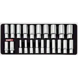 TOPTUL - Комплект вложки дванадесетостенни, дълбоки, 8 ~ 32 mm,1/2 TOPTUL - Комплект вложки дванадесетостенни, дълбоки, 8 ~ 32 mm,1/2