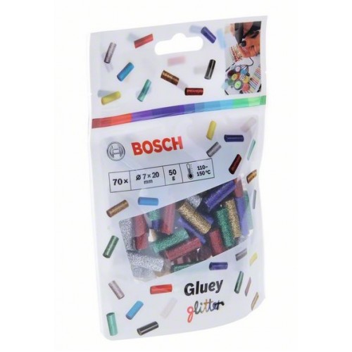 BOSCH Блестящи лепилни пръчки за Bosch Gluey 70 бр в пакет - 2608002006 - За пистолети за топъл силикон и горещ въздух
