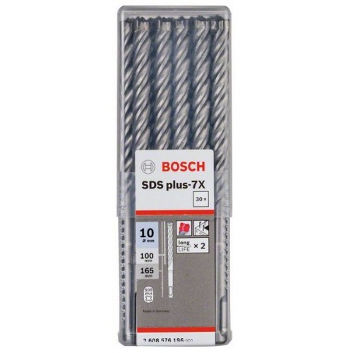 Bosch Свредлa SDS plus 7X  30 бр 10x100x165mm - 2608576196 - Свредла за перфоратори и къртачи