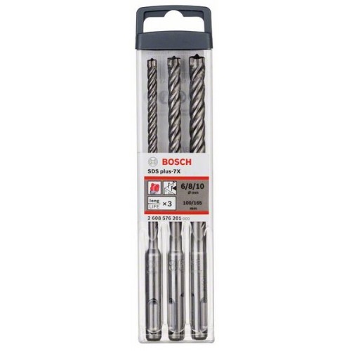 Bosch Свредлa SDS plus 7X  3 бр 6/8/10mm - 2608576201 - Свредла за перфоратори и къртачи