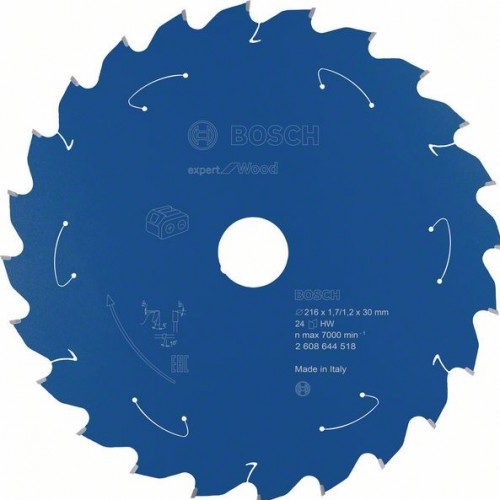 BOSCH Циркулярен Диск за акумулаторни циркуляри Expert for Wood 216x30x1.7/1.2x24T - 2608644518 - Консумативи за циркуляри