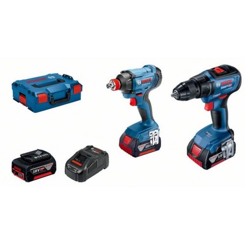 Bosch Комплект Винтоверт GSR 18V-50 и Гайковерт GDX 180 с 3x5.0 Ah и зарядно в L-BOXX Bosch Комплект Винтоверт GSR 18V-50 и Гайковерт GDX 180 с 3x5.0 Ah и зарядно в L-BOXX