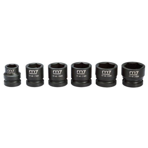 M7 КОМПЛЕКТ УДАРНИ ВЛОЖКИ 1/2'' 6 БР. 13,17,19,21,22, 24 mm M7 КОМПЛЕКТ УДАРНИ ВЛОЖКИ 1/2'' 6 БР. 13,17,19,21,22, 24 mm
