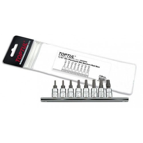 TOPTUL - Комплект накрайници петограми 1/4", 8 бр. TOPTUL - Комплект накрайници петограми 1/4", 8 бр.