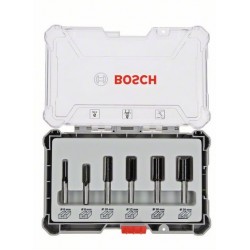 BOSCH Комплект фрезери 6 бр прави 6mm опашка BOSCH Комплект фрезери 6 бр прави 6mm опашка