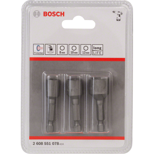 Bosch Комплект накрайници 8,10,13 mm
