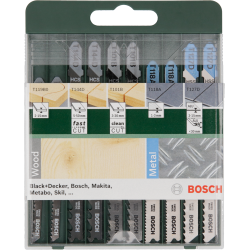 Bosch Комплект ножове за прободен трион Т опашка 10 броя Bosch Комплект ножове за прободен трион Т опашка 10 броя