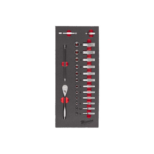 MILWAUKEE К-КТ ЗА КОЛИЧКА 1/4'' 5-15 mm 28 ЧАСТИ MILWAUKEE К-КТ ЗА КОЛИЧКА 1/4'' 5-15 mm 28 ЧАСТИ