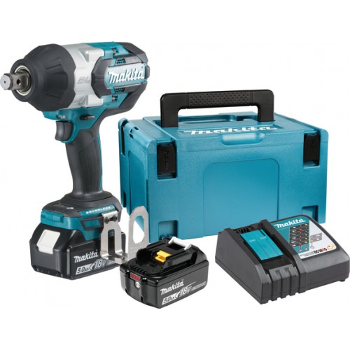 АКУМУЛАТОРЕН УДАРЕН ГАЙКОВЕРТ MAKITA  DTW1001RTJ + 2 x 5.0 Ah + зарядно - DTW1001RTJ - Гайковерти - Акумулаторни