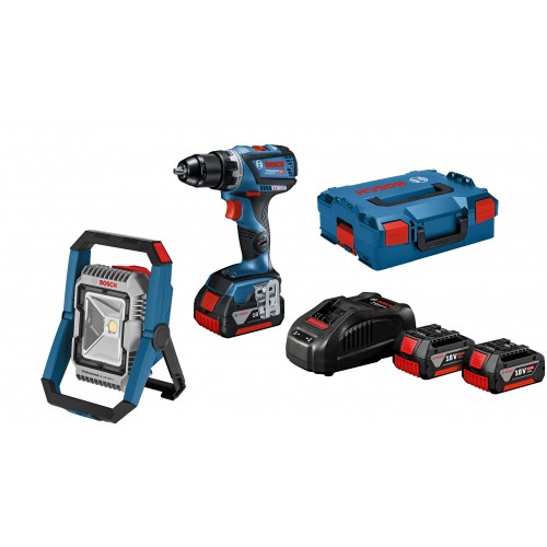 Bosch акумулаторен винтоверт gsr 18v-60 c 3 x 4.0 ah + акумулаторна лампа gli 18v-1900 Bosch акумулаторен винтоверт gsr 18v-60 c 3 x 4.0 ah + акумулаторна лампа gli 18v-1900