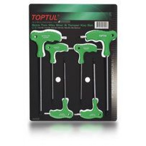 TOPTUL - Комплект Г-образни торксове с отвор (дръжки) 6 бр. TOPTUL - Комплект Г-образни торксове с отвор (дръжки) 6 бр.