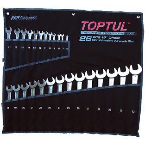 TOPTUL - Комплект звездогаечни ключове 26 части, от 6-32 mm