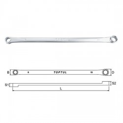 TOPTUL - Комплект дълги ключове, матирани 8-24 mm, 6 бр.